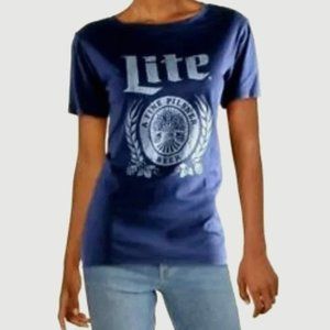 🌼 Recycled Karma Miller Lite Beer Graphic Tee in Navy, XS NWT